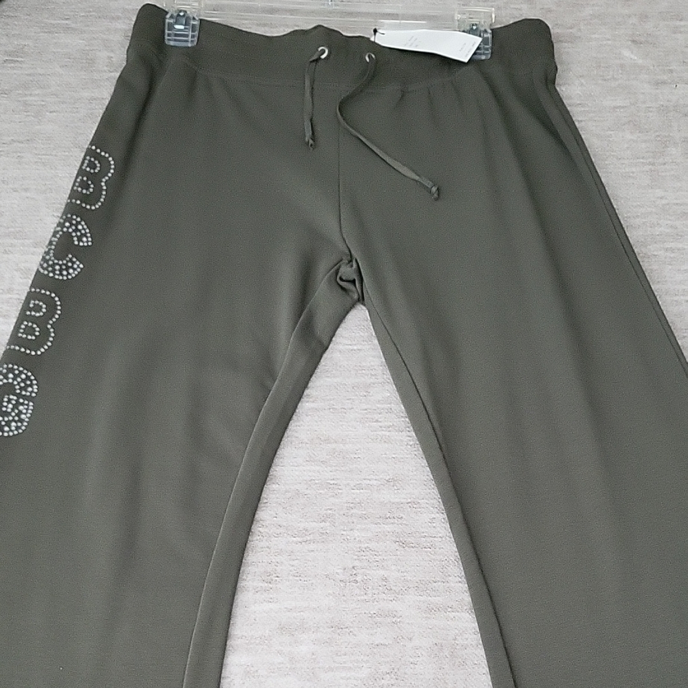 BCBGMaxAzria Olive Green Joggers with Logo Detail